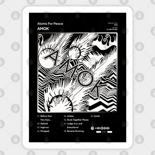 Atoms For Peace - AMOK Tracklist Album Magnet by 80sRetro